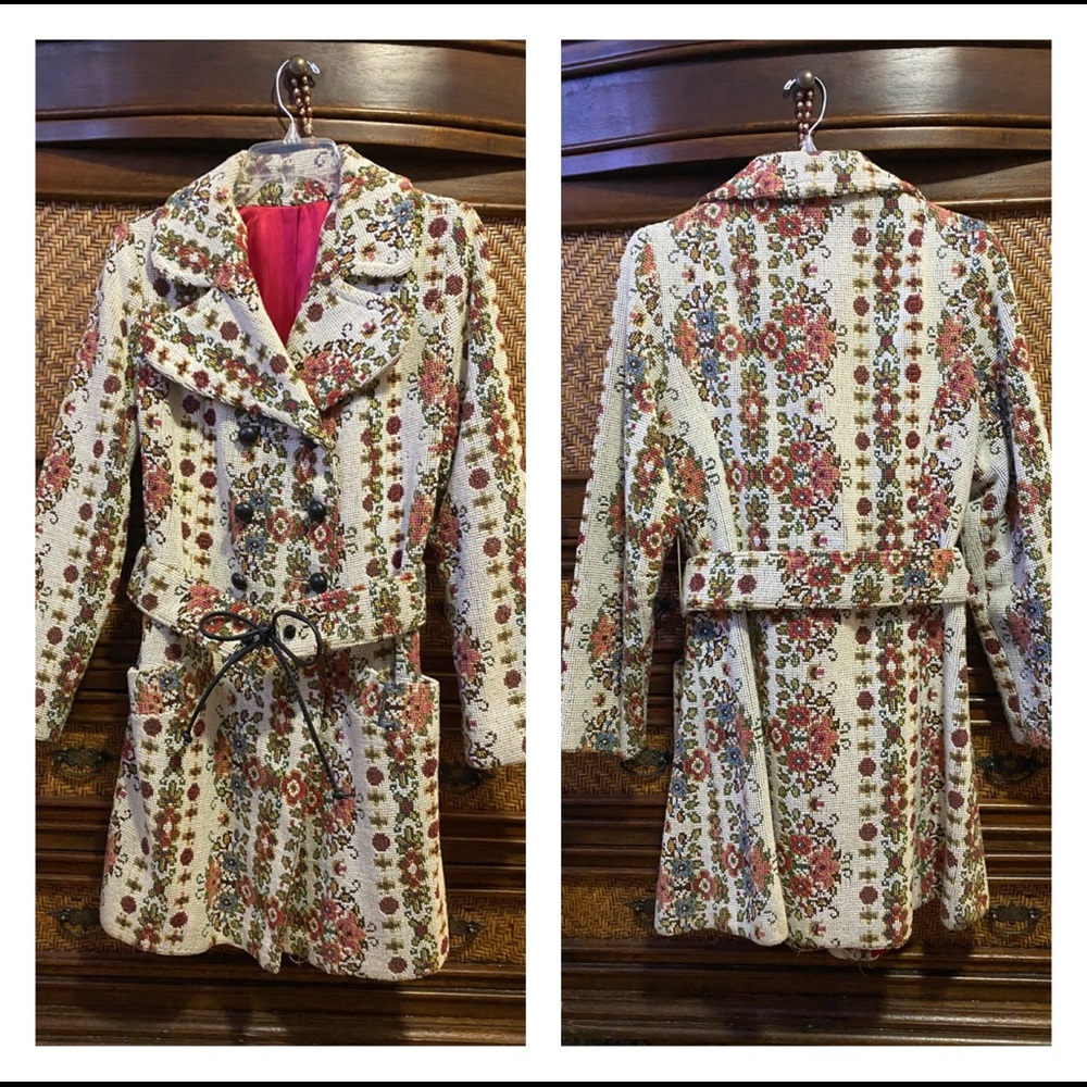 **SOLD ON ETSY** Folk Floral Tapestry Carpet Coat